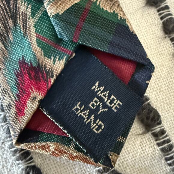 POLO Ralph Lauren | Black watch plaid Silk Tie with Pheasant Motif - Picture 3 of 4